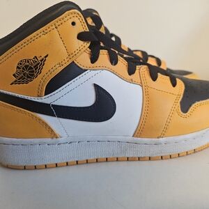 Jordan Kids' Black, White, and Yellow Sneakers